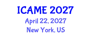 International Conference on Automation and Mechatronics Engineering (ICAME) April 22, 2027 - New York, United States