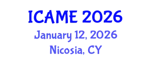 International Conference on Automation and Mechatronics Engineering (ICAME) January 12, 2026 - Nicosia, Cyprus
