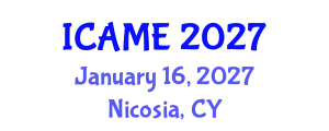 International Conference on Automation and Mechatronics Engineering (ICAME) January 16, 2027 - Nicosia, Cyprus