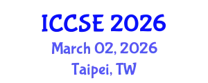 International Conference on Chemical Science and Engineering (ICCSE) March 02, 2026 - Taipei, Taiwan