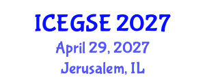 International Conference on Earthquake, Geological and Structural Engineering (ICEGSE) April 29, 2027 - Jerusalem, Israel