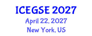 International Conference on Earthquake, Geological and Structural Engineering (ICEGSE) April 22, 2027 - New York, United States