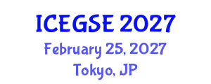 International Conference on Earthquake, Geological and Structural Engineering (ICEGSE) February 25, 2027 - Tokyo, Japan