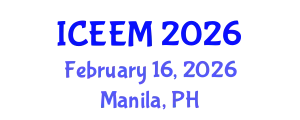 International Conference on Engineering, Economics and Management (ICEEM) February 16, 2026 - Manila, Philippines