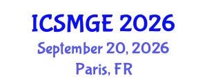 International Conference on Soil Mechanics and Geotechnical Engineering (ICSMGE) September 20, 2026 - Paris, France
