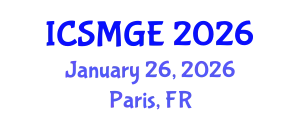 International Conference on Soil Mechanics and Geotechnical Engineering (ICSMGE) January 26, 2026 - Paris, France
