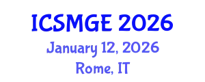 International Conference on Soil Mechanics and Geotechnical Engineering (ICSMGE) January 12, 2026 - Rome, Italy