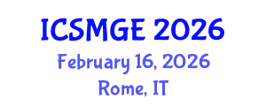 International Conference on Soil Mechanics and Geotechnical Engineering (ICSMGE) February 16, 2026 - Rome, Italy