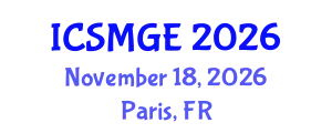 International Conference on Soil Mechanics and Geotechnical Engineering (ICSMGE) November 18, 2026 - Paris, France