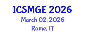International Conference on Soil Mechanics and Geotechnical Engineering (ICSMGE) March 02, 2026 - Rome, Italy