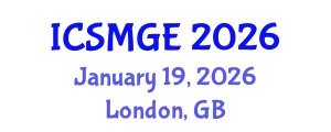 International Conference on Soil Mechanics and Geotechnical Engineering (ICSMGE) January 19, 2026 - London, United Kingdom