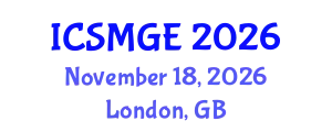 International Conference on Soil Mechanics and Geotechnical Engineering (ICSMGE) November 18, 2026 - London, United Kingdom