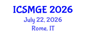 International Conference on Soil Mechanics and Geotechnical Engineering (ICSMGE) July 22, 2026 - Rome, Italy