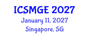 International Conference on Soil Mechanics and Geotechnical Engineering (ICSMGE) January 11, 2027 - Singapore, Singapore