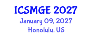 International Conference on Soil Mechanics and Geotechnical Engineering (ICSMGE) January 09, 2027 - Honolulu, United States