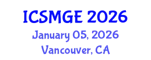 International Conference on Soil Mechanics and Geotechnical Engineering (ICSMGE) January 05, 2026 - Vancouver, Canada