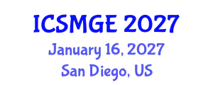 International Conference on Soil Mechanics and Geotechnical Engineering (ICSMGE) January 16, 2027 - San Diego, United States