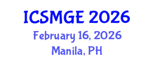 International Conference on Soil Mechanics and Geotechnical Engineering (ICSMGE) February 16, 2026 - Manila, Philippines