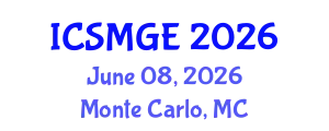 International Conference on Soil Mechanics and Geotechnical Engineering (ICSMGE) June 08, 2026 - Monte Carlo, Monaco