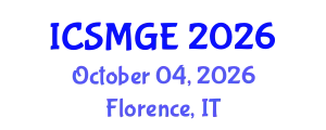 International Conference on Soil Mechanics and Geotechnical Engineering (ICSMGE) October 04, 2026 - Florence, Italy