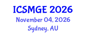 International Conference on Soil Mechanics and Geotechnical Engineering (ICSMGE) November 04, 2026 - Sydney, Australia