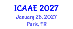 International Conference on Aeronautical and Astronautical Engineering (ICAAE) January 25, 2027 - Paris, France