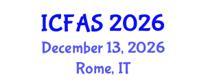 International Conference on Fisheries and Aquatic Sciences (ICFAS) December 13, 2026 - Rome, Italy