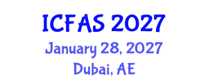 International Conference on Fisheries and Aquatic Sciences (ICFAS) January 28, 2027 - Dubai, United Arab Emirates
