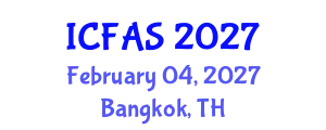 International Conference on Fisheries and Aquatic Sciences (ICFAS) February 04, 2027 - Bangkok, Thailand