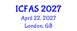 International Conference on Fisheries and Aquatic Sciences (ICFAS) April 22, 2027 - London, United Kingdom