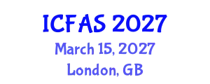 International Conference on Fisheries and Aquatic Sciences (ICFAS) March 15, 2027 - London, United Kingdom