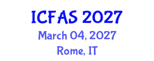 International Conference on Fisheries and Aquatic Sciences (ICFAS) March 04, 2027 - Rome, Italy