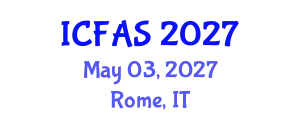 International Conference on Fisheries and Aquatic Sciences (ICFAS) May 03, 2027 - Rome, Italy