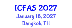 International Conference on Fisheries and Aquatic Sciences (ICFAS) January 18, 2027 - Bangkok, Thailand