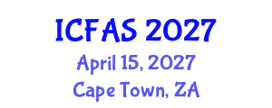 International Conference on Fisheries and Aquatic Sciences (ICFAS) April 15, 2027 - Cape Town, South Africa