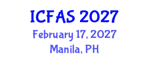 International Conference on Fisheries and Aquatic Sciences (ICFAS) February 17, 2027 - Manila, Philippines