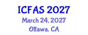 International Conference on Fisheries and Aquatic Sciences (ICFAS) March 24, 2027 - Ottawa, Canada