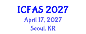 International Conference on Fisheries and Aquatic Sciences (ICFAS) April 17, 2027 - Seoul, Republic of Korea