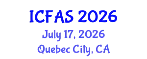 International Conference on Fisheries and Aquatic Sciences (ICFAS) July 17, 2026 - Quebec City, Canada
