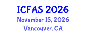 International Conference on Fisheries and Aquatic Sciences (ICFAS) November 15, 2026 - Vancouver, Canada