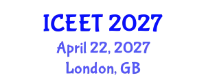 International Conference on Civil, Environmental Engineering and Technology (ICEET) April 22, 2027 - London, United Kingdom