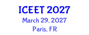 International Conference on Civil, Environmental Engineering and Technology (ICEET) March 29, 2027 - Paris, France