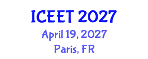 International Conference on Civil, Environmental Engineering and Technology (ICEET) April 19, 2027 - Paris, France
