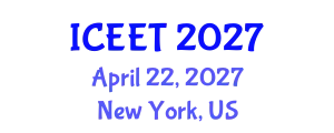 International Conference on Civil, Environmental Engineering and Technology (ICEET) April 22, 2027 - New York, United States