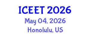 International Conference on Civil, Environmental Engineering and Technology (ICEET) May 04, 2026 - Honolulu, United States