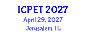 International Conference on Power Engineering and Technology (ICPET) April 29, 2027 - Jerusalem, Israel