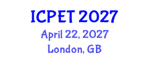 International Conference on Power Engineering and Technology (ICPET) April 22, 2027 - London, United Kingdom