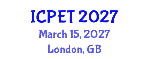 International Conference on Power Engineering and Technology (ICPET) March 15, 2027 - London, United Kingdom