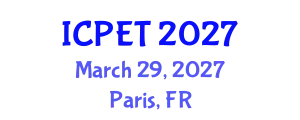 International Conference on Power Engineering and Technology (ICPET) March 29, 2027 - Paris, France