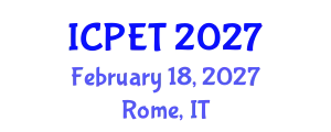 International Conference on Power Engineering and Technology (ICPET) February 18, 2027 - Rome, Italy